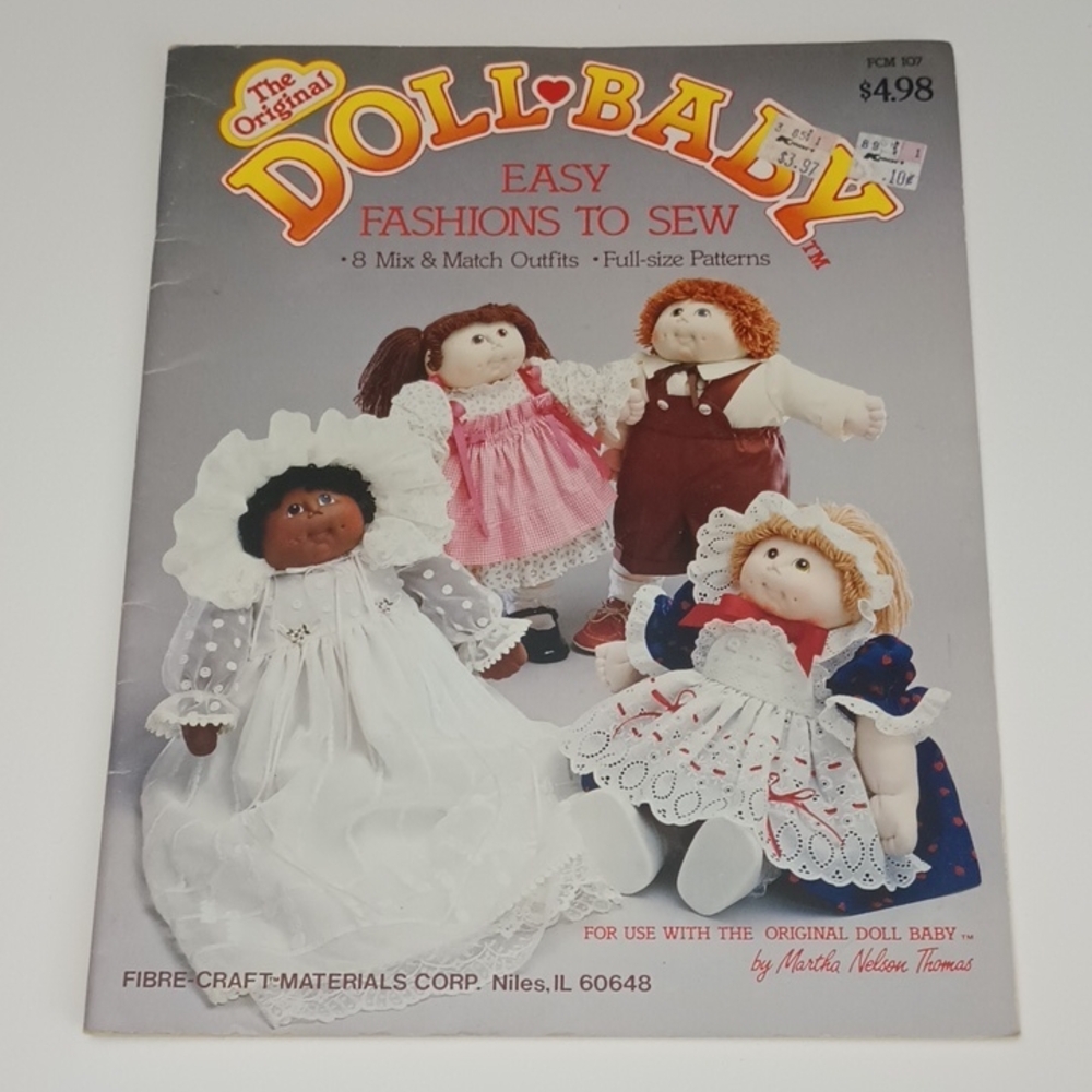3/$15 The Original Doll Baby Easy Fashions To Sew FCM 107 028444144005 ©1984